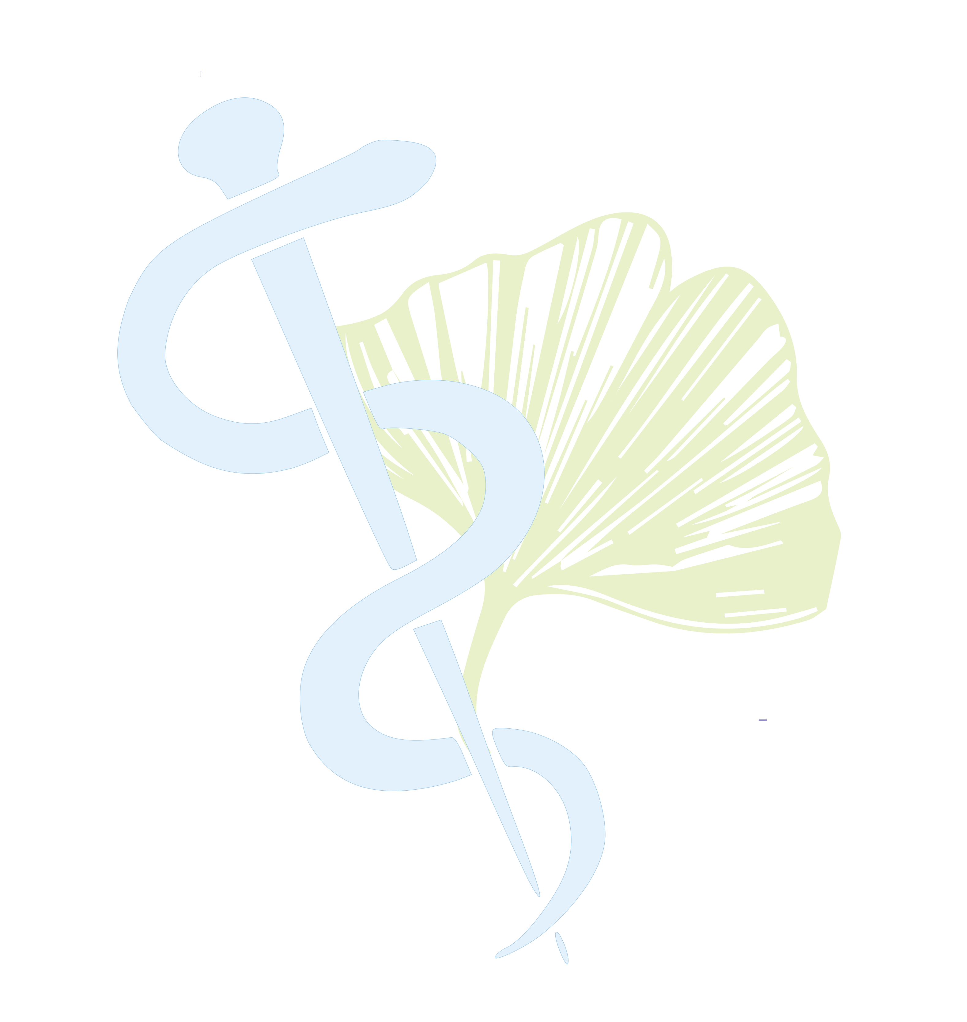 Logo der Praxis Dr. med. Yvonne Winter - Äskulapstab und Gingkoblatt